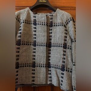 Brooks Brothers Brown Navy Cream cropped jacket